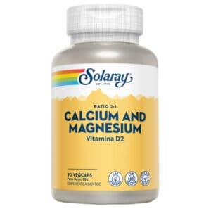 Calcio y Magnesio con Vitamina D2 90 Cápsulas Vegetales Solaray