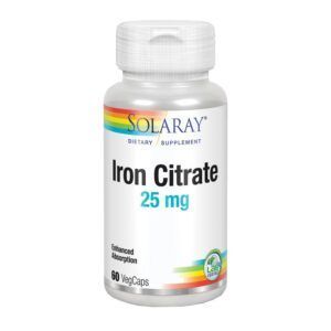 Citrato de Hierro 25mg 60 vcaps Solaray