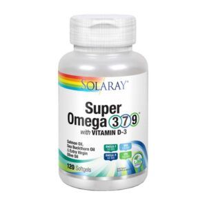 Super Omega 3, 7 y 9 con Vitamina D3 120 Perlas Solaray