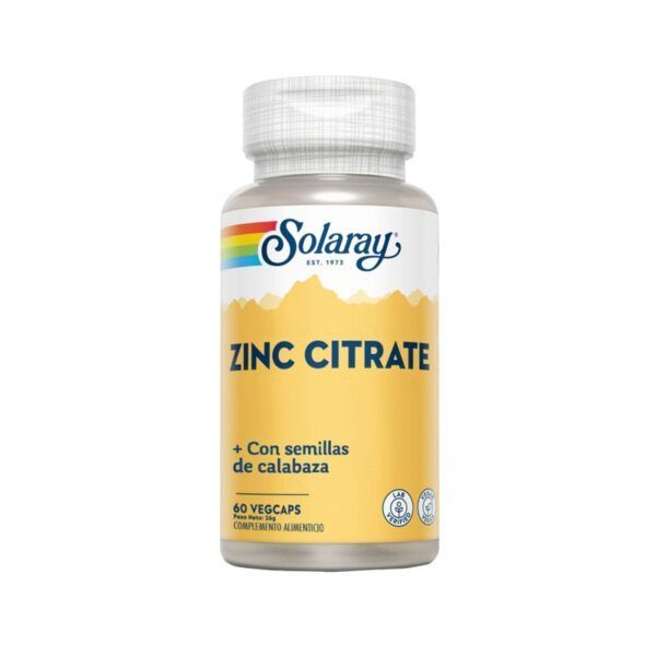 Citrato de Zinc + Semillas de Calabaza 60 Capulas Solaray