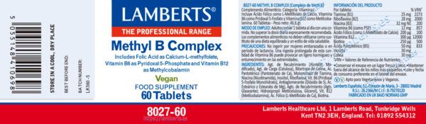 Methyl B Complex Lamberts 60 tabletas