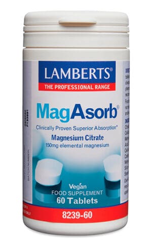 MagAsorb Citrato de Magnesio Lamberts 150 mg 60 tabletas