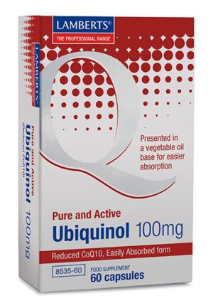 Ubiquinol 100 mg Lamberts Coenzima Q10 60 cápsulas