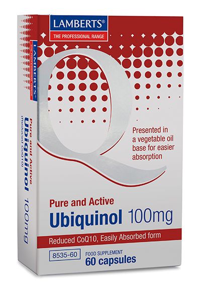 Ubiquinol 100 mg Lamberts Coenzima Q10 60 cápsulas