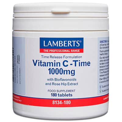 Vitamina C liberación sostenida Lamberts 180 tabletas 1000 mg