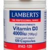 Vitamina D3 4000 UI Lamberts 120 cápsulas