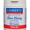 zinc-25mg-lamberts-8286-120.jpg Zinc Lamberts 25 mg como Citrato 120 tabletas
