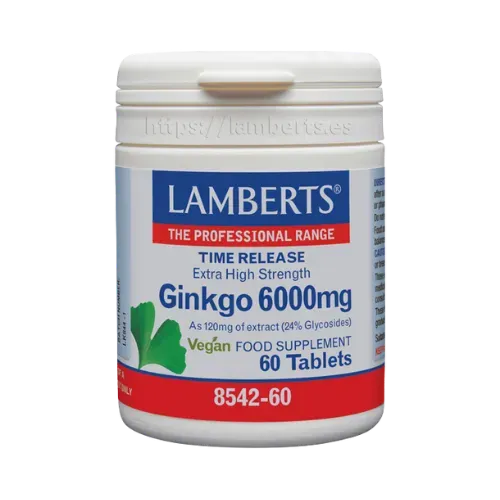 Ginkgo Biloba 6000 mg Lamberts 60 tabletas