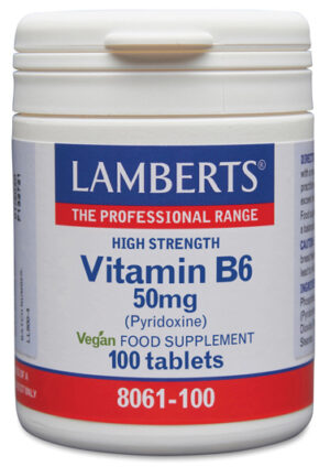 Vitamina B6 Piridoxina 50 mg Lamberts 100 tabletas