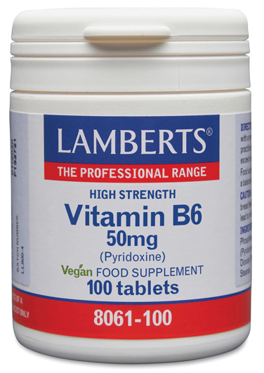 Vitamina B6 Piridoxina 50 mg Lamberts 100 tabletas Vitamina B6 Piridoxina 50 mg Lamberts 100 tabletas