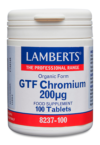 Cromo GTF Lamberts 200 mcg como picolinato 100 tabletas Cromo GTF Lamberts 200 mcg como picolinato 100 tabletas