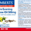 Aceite de Prímula u Onagra Puro 500 mg con Vitamina E Lamberts detalle de la etiqueta Aceite de Prímula u Onagra Puro 500 mg con Vitamina E Lamberts detalle de la etiqueta