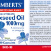 Aceite de Semillas de Lino 1000 mg rico en Omega 3 Lamberts detalle de la etiqueta