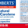 Betacaroteno natural Lamberts 15 mg vitamina A detalle de la etiqueta