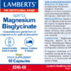 Magnesio Bisglicinato Lamberts 150 mg 60 cápsulas detalle de la etiqueta