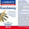 Candaway Lamberts extractos de plantas y especias 60 tabletas detalle de la etiqueta Candaway Lamberts extractos de plantas y especias 60 tabletas detalle de la etiqueta