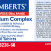 Cromo Complex Lamberts con vitaminas B, C y minerales detalle de la etiqueta Cromo Complex Lamberts con vitaminas B, C y minerales detalle de la etiqueta