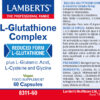 L-Glutationa Complex Lamberts con aminoácidos libres 60 cápsulas detalle de la etiqueta