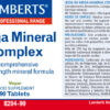 Complejo Mega Mineral Lamberts de amplio espectro detalle de la etiqueta