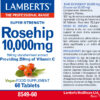 Escaramujo Lamberts 10.000 mg con vitamina C detalle de la etiqueta