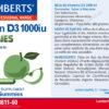 Vitamina D3 1000 UI Lamberts en gominolas sabor manzana detalle de la etiqueta Vitamina D3 1000 UI Lamberts en gominolas sabor manzana detalle de la etiqueta