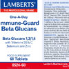 Immune Guard Beta Glucans Lamberts con D3, C, zinc y selenio detalle de la etiqueta