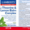 L-Teanina Lamberts 200 mg con bálsamo de limón detalle de la etiqueta