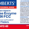 Lactasa 9000 FCC Lamberts enzima digestiva 60 tabletas detalle de la etiqueta