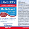 Multi-Guard Iron Free Lamberts sin hierro ni yodo detalle de la etiqueta
