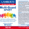 Multi-Guard Sport Lamberts 60 tabletas detalle de la etiqueta Multi-Guard Sport Lamberts 60 tabletas detalle de la etiqueta