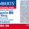 Vitamina B6 Piridoxina 50 mg Lamberts 100 tabletas detalle de la etiqueta Vitamina B6 Piridoxina 50 mg Lamberts 100 tabletas detalle de la etiqueta