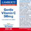 Vitamina C suave Lamberts 500 mg no ácida detalle de la etiqueta Vitamina C suave Lamberts 500 mg no ácida detalle de la etiqueta