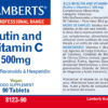 Rutina y Vitamina C Lamberts 500 mg con bioflavonoides detalle de la etiqueta Rutina y Vitamina C Lamberts 500 mg con bioflavonoides detalle de la etiqueta