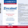 Zincatest Lamberts zinc líquido como sulfato 100 ml detalle de la etiqueta Zincatest Lamberts zinc líquido como sulfato 100 ml detalle de la etiqueta