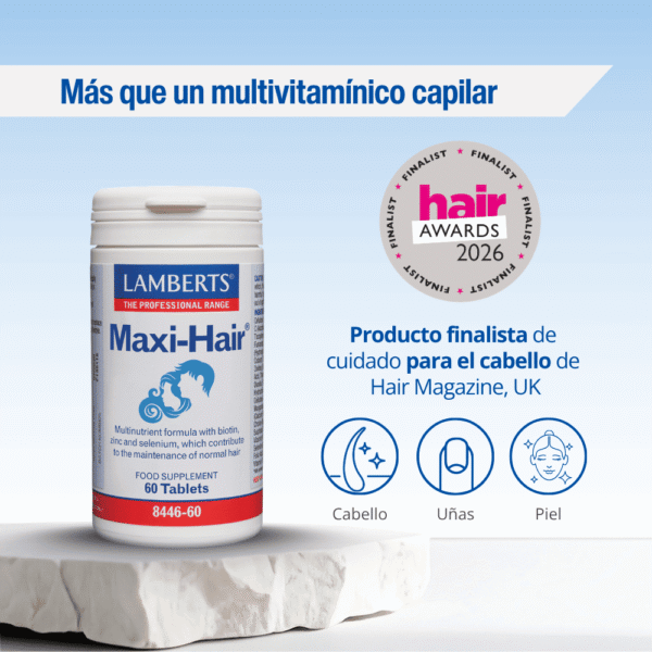 Maxi-Hair Lamberts con Biotina, Selenio y Zinc 60 tabletas detalle 2
