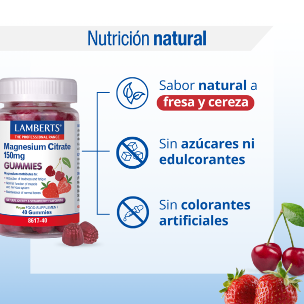 Magnesio citrato Lamberts 150 mg en 40 gominolas detalle 3