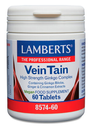 VeinTain® con extractos de Ginkgo Biloba, Canela y Jengibre Lamberts