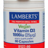 Vitamina D3 vegana Lamberts 1000 UI 25 mcg