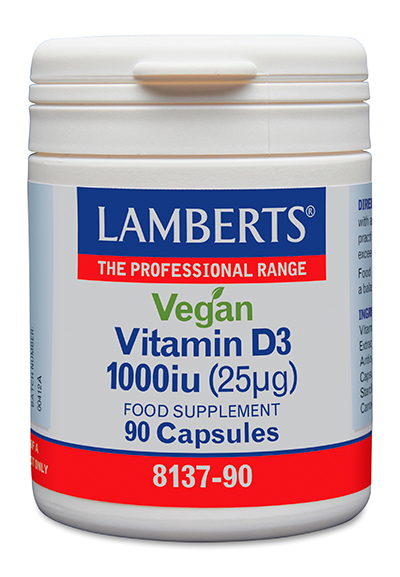 Vitamina D3 vegana Lamberts 1000 UI 25 mcg
