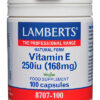 Vitamina E Natural 250 UI Lamberts 100 cápsulas