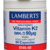 Vitamina K2 Lamberts 90 mcg MK-7 60 cápsulas Vitamina K2 Lamberts 90 mcg MK-7 60 cápsulas