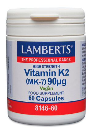 Vitamina K2 Lamberts 90 mcg MK-7 60 cápsulas