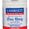 Zinc Lamberts 15 mg como citrato 180 tabletas Zinc Lamberts 15 mg como citrato 180 tabletas