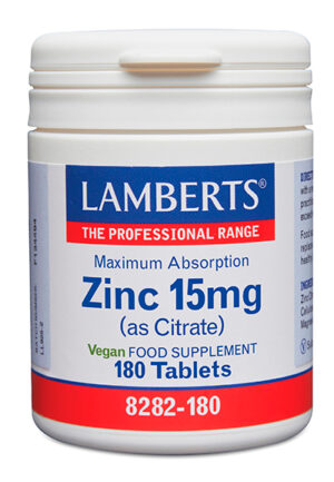 Zinc Lamberts 15 mg como citrato 180 tabletas