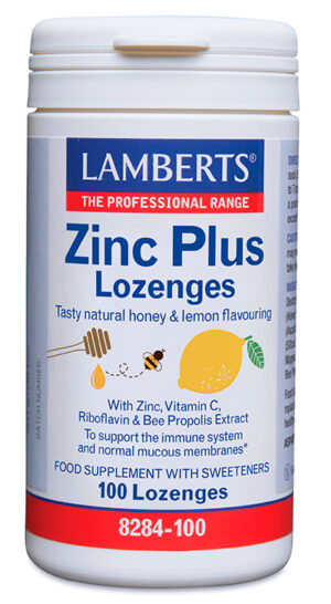 Zinc Plus Lamberts masticable con vitamina C y propóleo