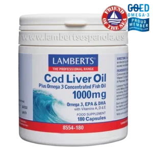 Aceite de hígado de bacalao Lamberts 1000 mg 180 cápsulas Aceite de hígado de bacalao Lamberts 1000 mg 180 cápsulas