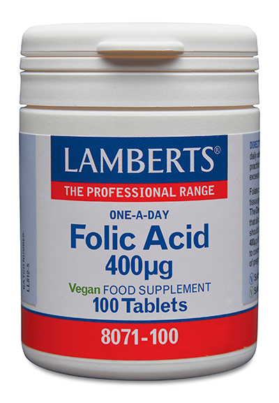 Ácido fólico Lamberts 400 mcg 100 tabletas