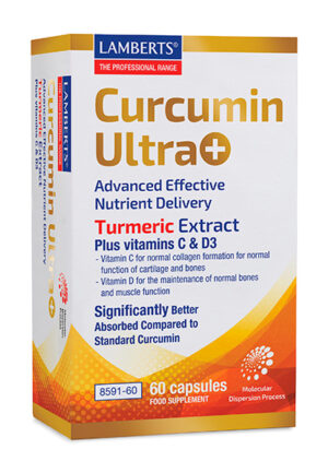 Curcumin Ultra+ Lamberts con vitaminas C y D3 60 cápsulas