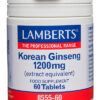 Ginseng coreano 1200 mg Lamberts 60 tabletas Ginseng coreano 1200 mg Lamberts 60 tabletas