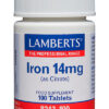 Hierro Lamberts 14 mg como citrato 100 tabletas